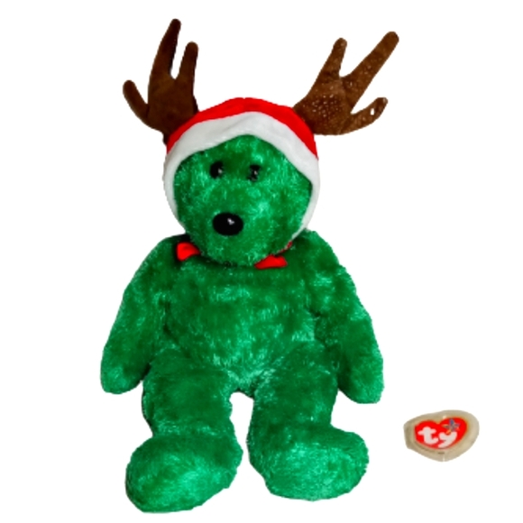 TY Beanie Buddy: 2002 Holiday Teddy the Beanie Baby - Picture 1 of 13